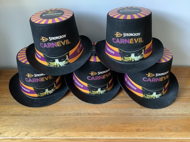 Preview of the first image of 10 STRONGBOW CARNEVIL TOP HATS - £20.