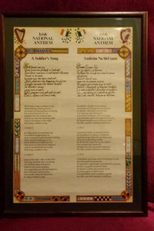 Image 1 of Irish National Anthem, Framed Copy fof