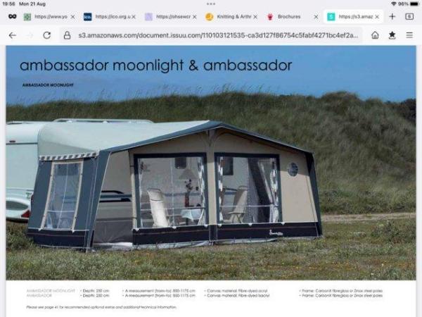Image 1 of Isabella Moonlight Ambassador awning with extension and brea