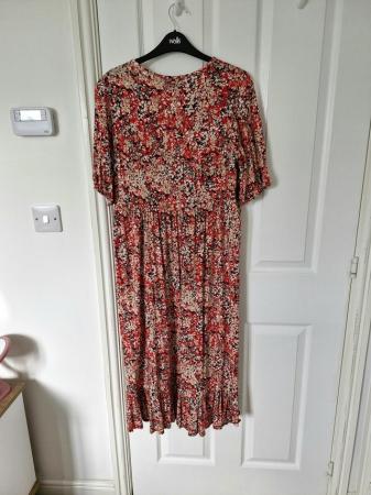 Image 1 of Beautiful Colourful Floral Print Dress with Flippy Hem
