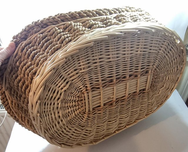 Preview of the first image of Seagrass wicker pet cat bed vintage cottage.