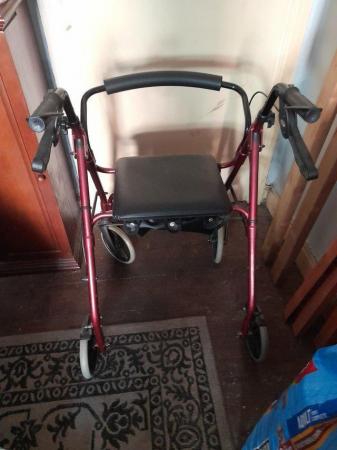 Image 1 of Walking frame on wheels with seat