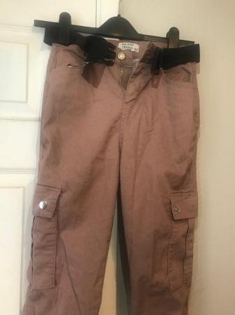 Image 3 of NEXT Brown Cuffed Cargo Pocket Pants, worn a few times.