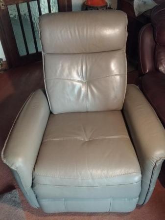 Image 1 of Electric reclining chair in grey leather