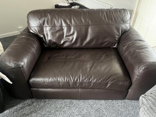 Image 2 of 2 Seater Leather Sofa - Collection Only