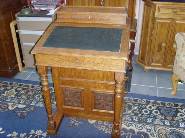 Image 11 of Antique solid Oak Victorian Davenport desk