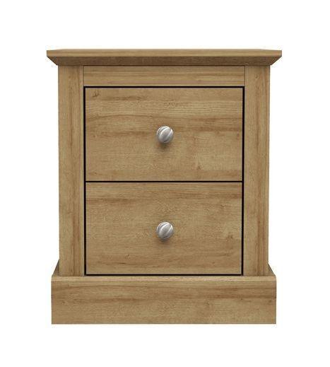 Preview of the first image of DEVON 2 DRAWER BEDSIDE - OAK  W 459 mm X H 552 mm X D 395 mm.