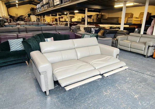 Image 8 of Moreno lead grey leather electric recliner 3 seater sofa
