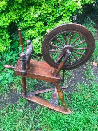 Image 7 of ANTIQUE TRADITIONAL FULL SIZE SCOTTISH SPINNING WHEEL + BOOK