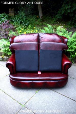 Image 93 of SAXON OXBLOOD RED LEATHER CHESTERFIELD SETTEE SOFA ARMCHAIR
