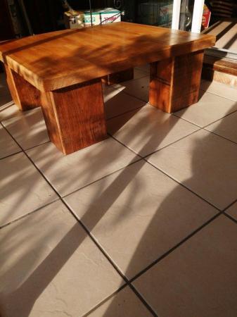 Image 1 of Solid Oak and Rubber Wood Coffee Table