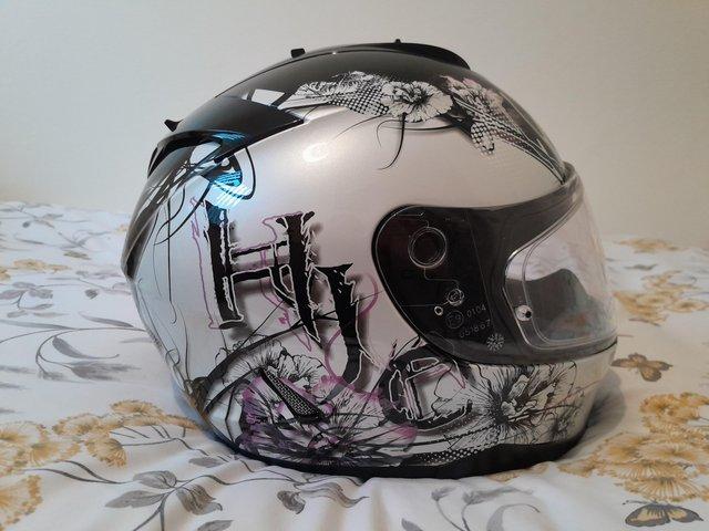 Preview of the first image of HJC WOMENS PEARLISED HELMET AS NEW.