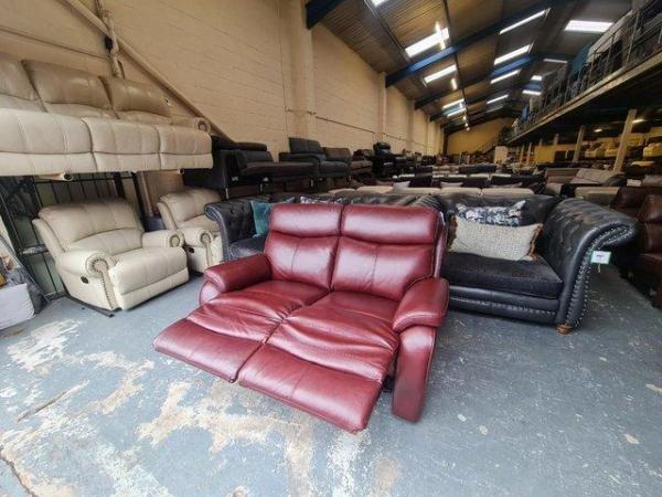 Image 6 of La-z-boy Kendra burgundy leather manual 2 seater sofa