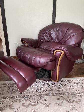 Image 1 of Three piece suite leather 2 recliners rockers