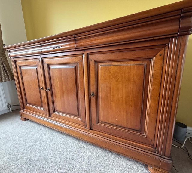 Solid Cherry wood 3 door sideboard in Louis Philippe style