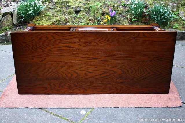 Image 31 of OLD CHARM LIGHT OAK LONG WINE COFFEE TABLE CABINET TV STAND