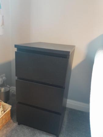 Image 2 of Ikea Malm 3 drawer black