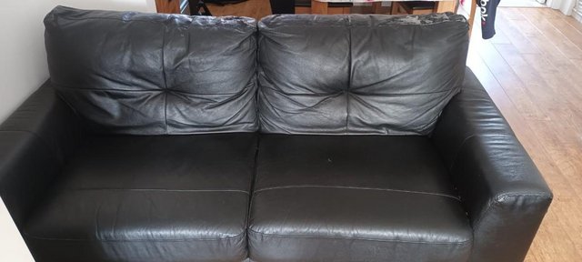 Image 3 of Free two seater black sofa
