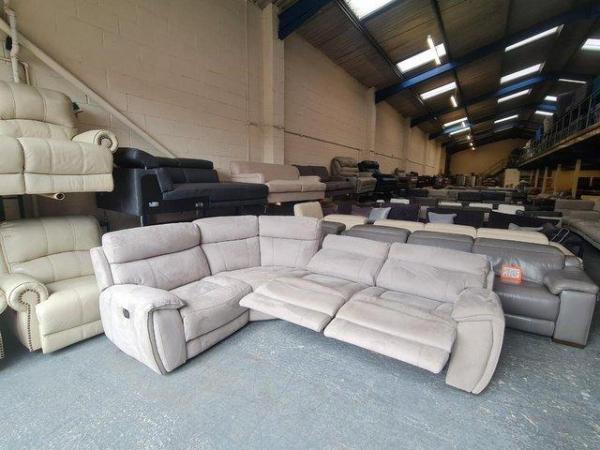 Image 11 of Radley grey velvet fabric manual recliner corner sofa