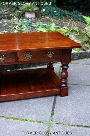 Image 82 of TAYLOR & Co STRESSED OAK THREE DRAWER POTBOARD COFFEE TABLE