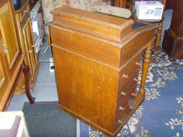 Image 10 of Antique solid Oak Victorian Davenport desk