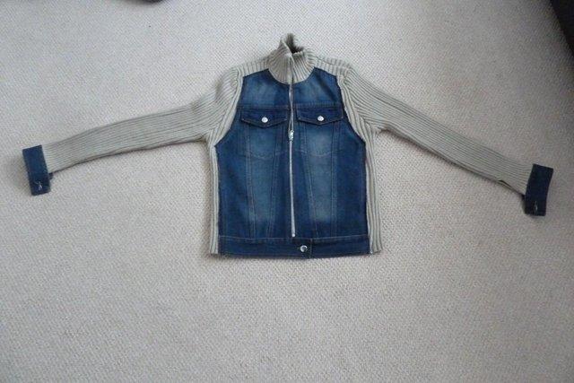 Image 3 of Men's Stylish Denim And Wool Combination Jacket