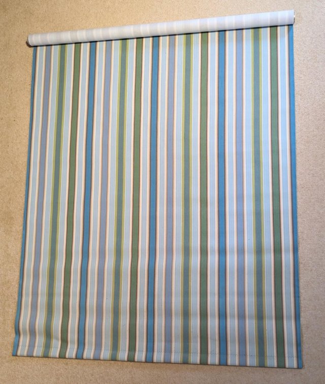 Preview of the first image of DESIGNER GUILD  Blue Striped Roller Blind - W1142 D1629 (mm).