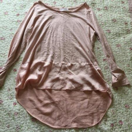 Image 1 of Size 12 NEXT DOWNTIME Pink Marl Baggy Shirt-tail Lounge Top