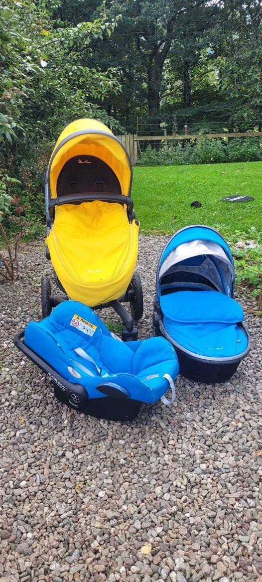 Preview of the first image of Silver Cross push chair , pram and car seat.