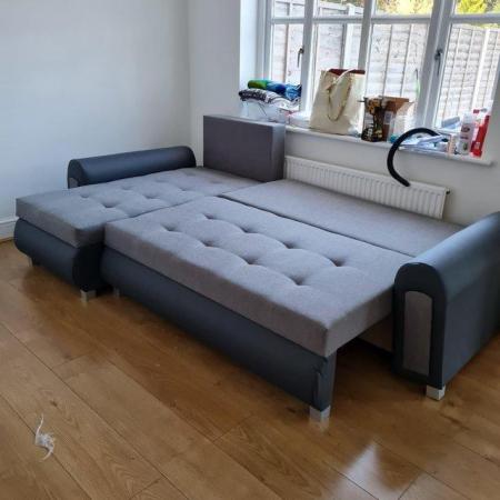 Image 2 of NEW Model. Sofa Bed with storage. Was £750 now only £350