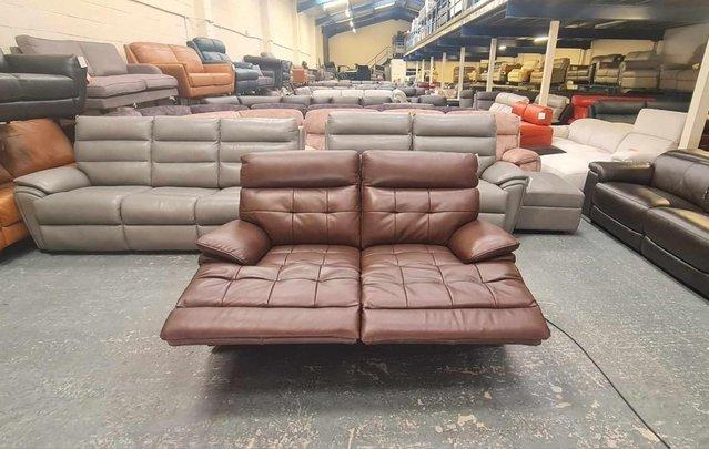Image 13 of La-z-boy Knoxville brown leather recliner 2 seater sofa