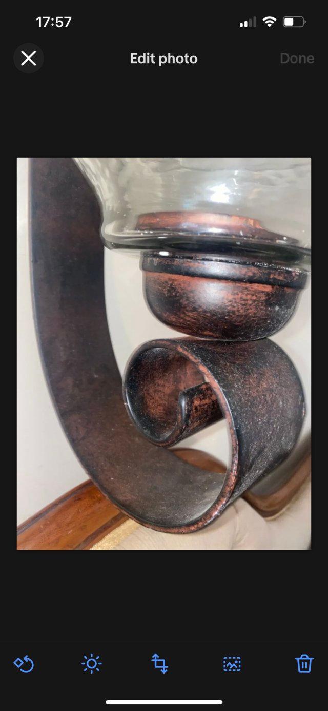 Preview of the first image of Pair of Bronze, Iron wall Sconce wall Mounted Candle Holder.