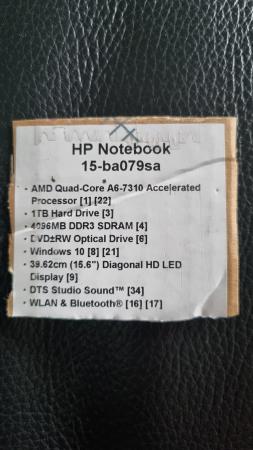 Image 2 of HP Notebook 15-BA079SA - RED- Excellent Condition Hardly Use