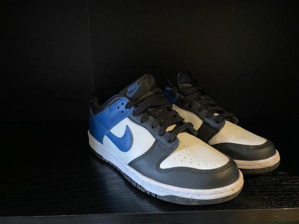 Image 1 of Nike dunk black white and blue