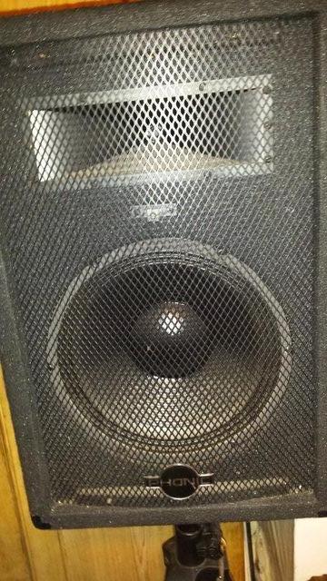 Preview of the first image of PA System Sky Tec Amp 8 ChannelMixer & Phonic Speakers.