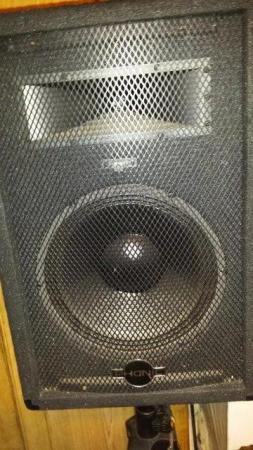 Image 1 of PA System Sky Tec Amp 8 ChannelMixer & Phonic Speakers