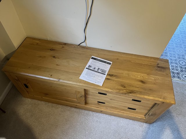 Preview of the first image of Solid Oak TV Unit with Drawers.
