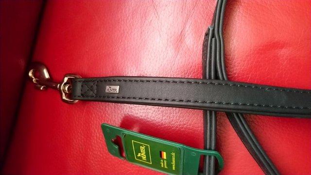 Image 2 of Black Leather Dog Lead made by Hunter
