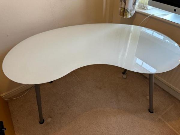 Image 2 of IKEA GALANT Glass Topped Kidney Shaped Desk