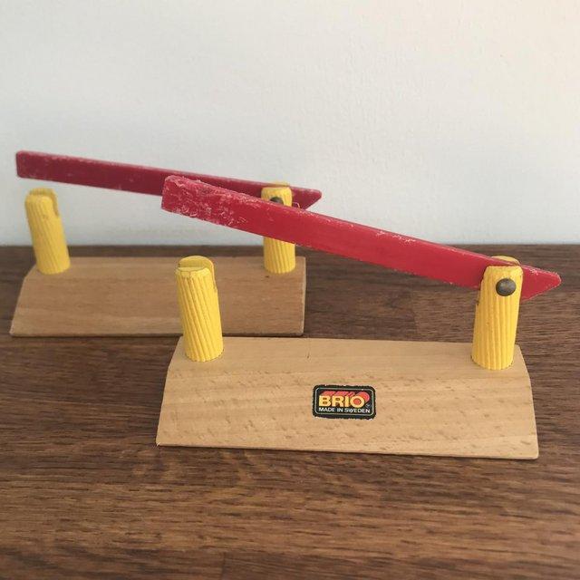 Preview of the first image of Vintage 1990's BRIO 33359 level crossing barriers..