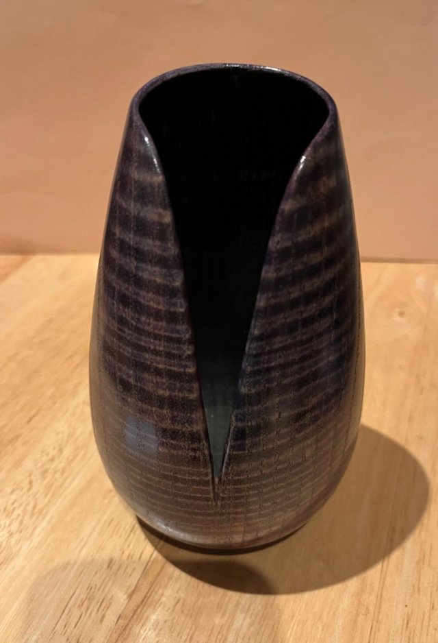 Preview of the first image of Wood turned - Neil Rogers dyed ash ornamental vase.