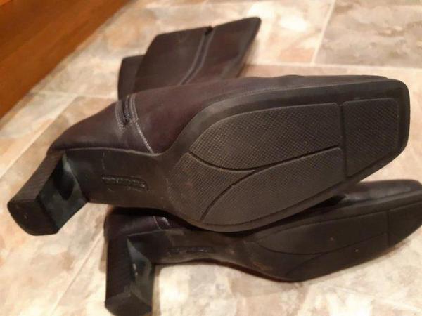 Image 2 of Boots, Black leather with heels