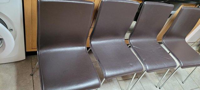 Image 2 of 4 x John Lewis leather Dining chairs