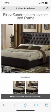 Image 3 of Birlea Sandringham in brown faux Leather king size Bed Frame