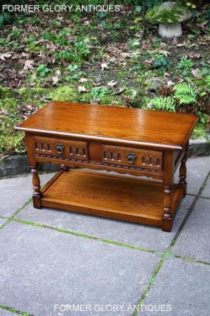 Image 6 of OLD CHARM LIGHT OAK TWO DRAWER COFFEE TABLE TV MEDIA STAND