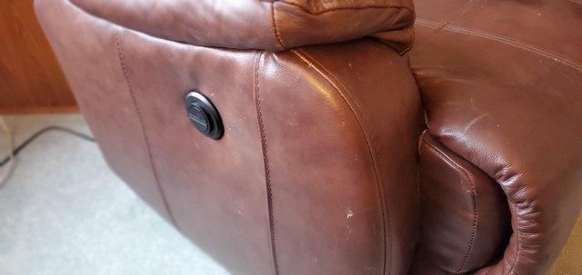 Image 4 of Leather Reclining Sofa and Chair