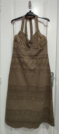 Image 3 of New NEXT Brown Halter Dress Size 12