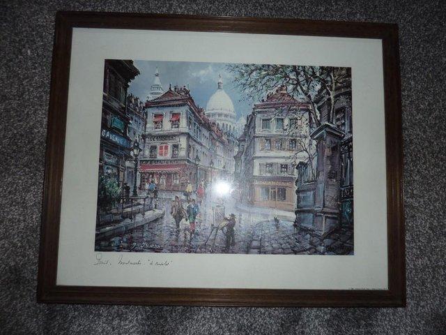 Preview of the first image of Vintage Paris Montmartre "Le Consulat" signed framed limited.