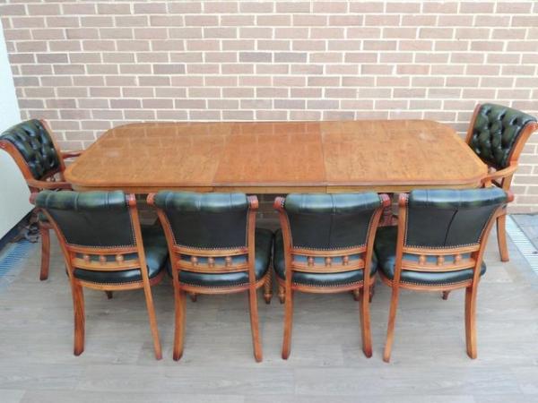 Image 7 of Burr Wood Extendable Dining Table + 6 Chairs (UK Delivery)