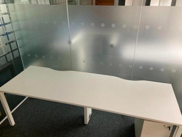 Image 8 of White 4 and 2 pod desk office table task computer desks